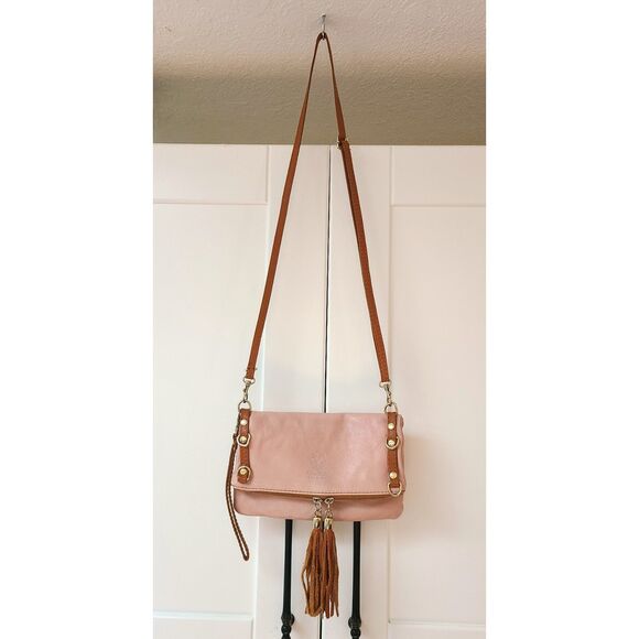 Vera Pelle Italy‎ Pink Leather Crossbody Purse Adjustable Strap Clutch Coquette - Picture 2 of 8
